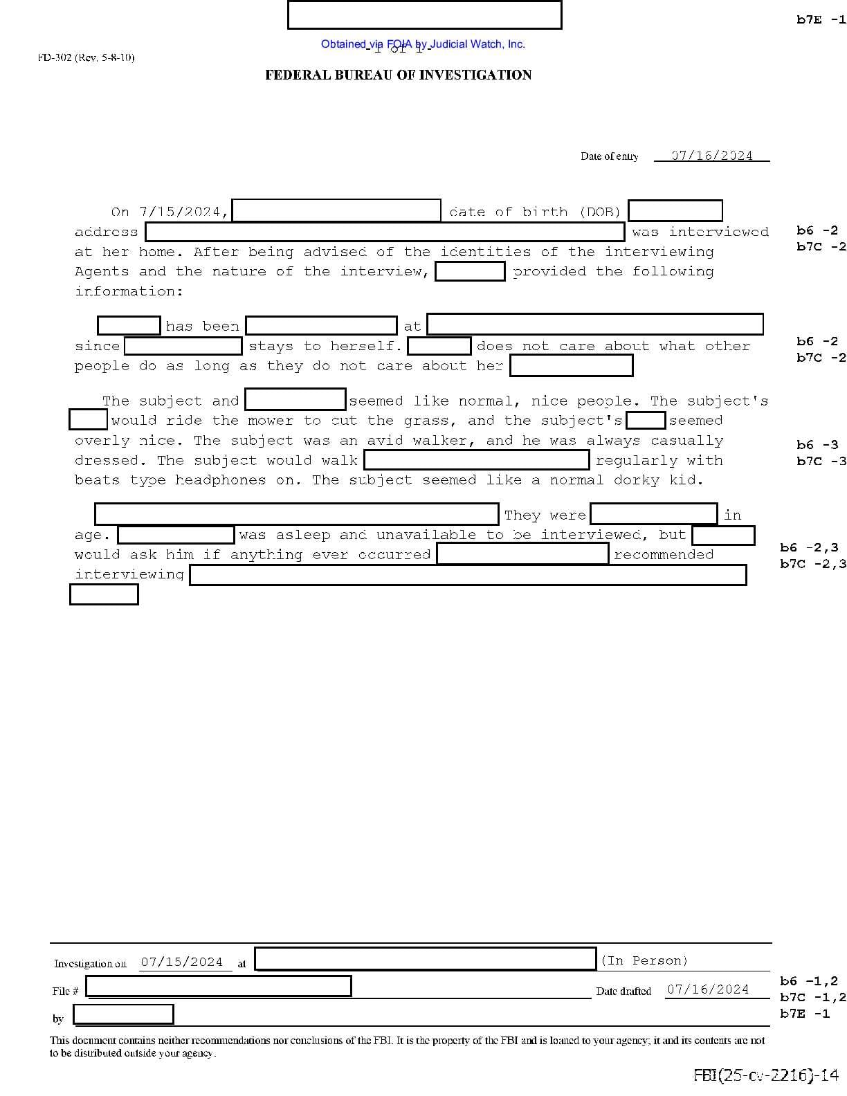JW v DOJ Thomas Crooks prod 1 02216 pg 19