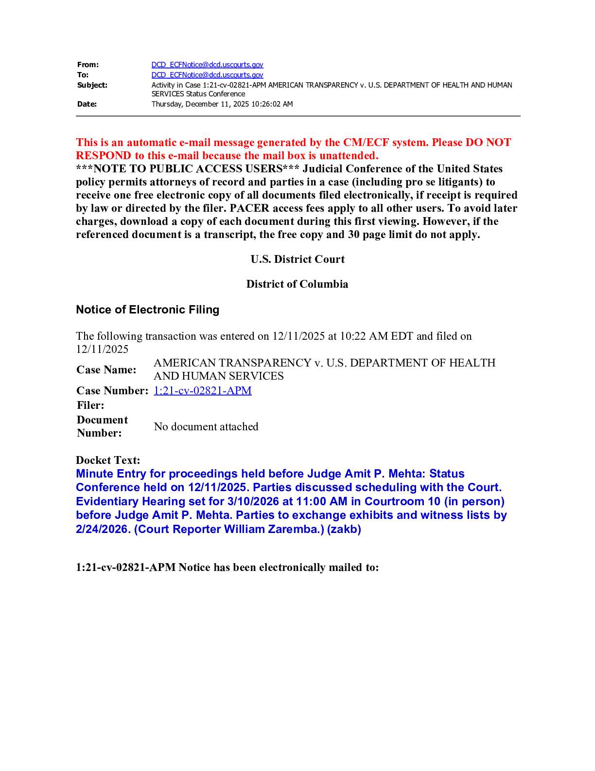 JW v HHS NIH Royalties hearing 02821