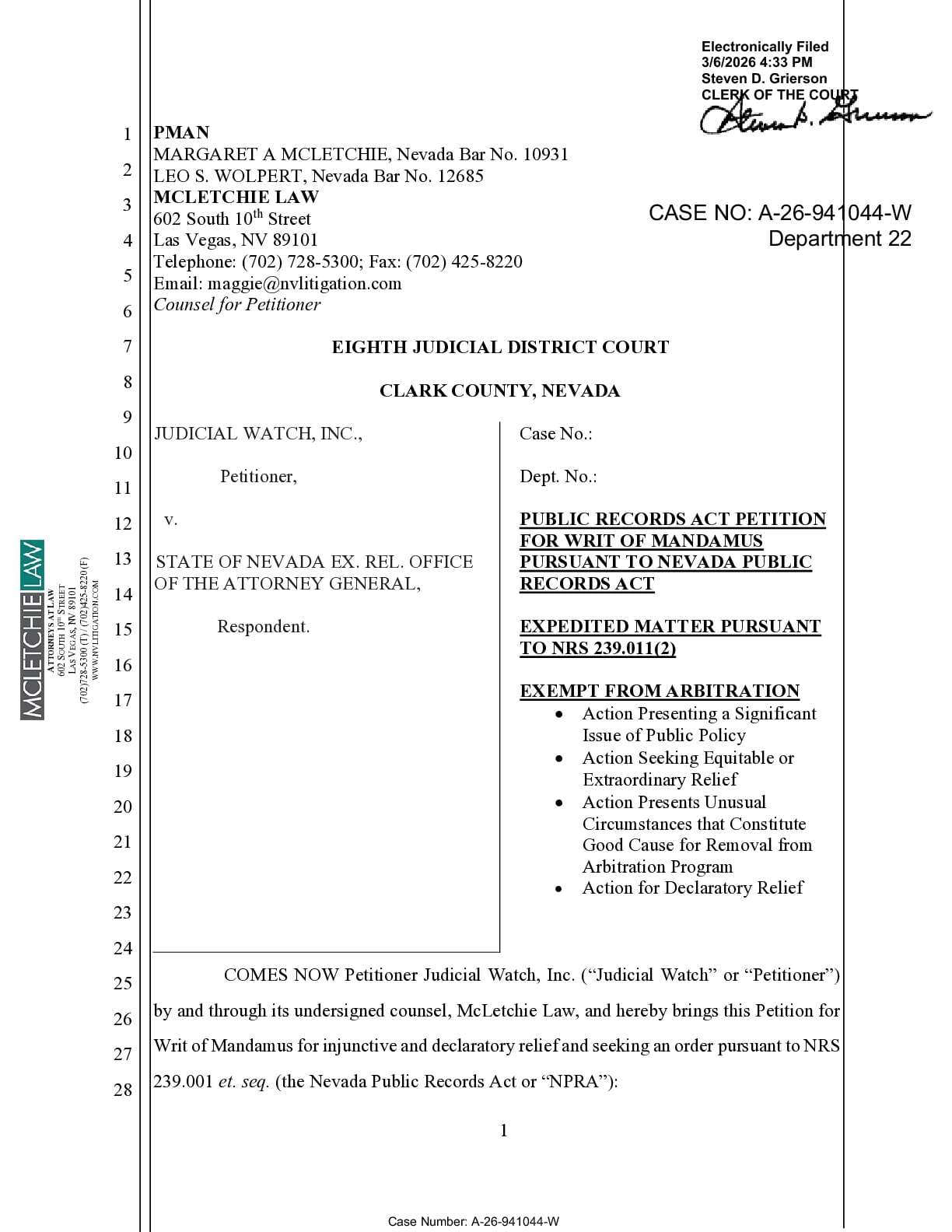 JW v. Nevada Attorney General complaint 941044