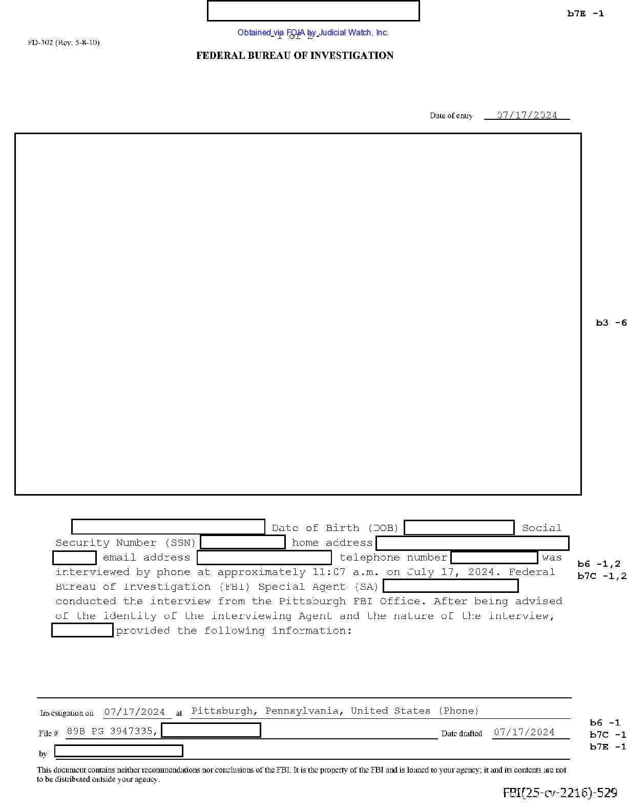 JW v DOJ Crooks prod 3 02216 pgs 15-16