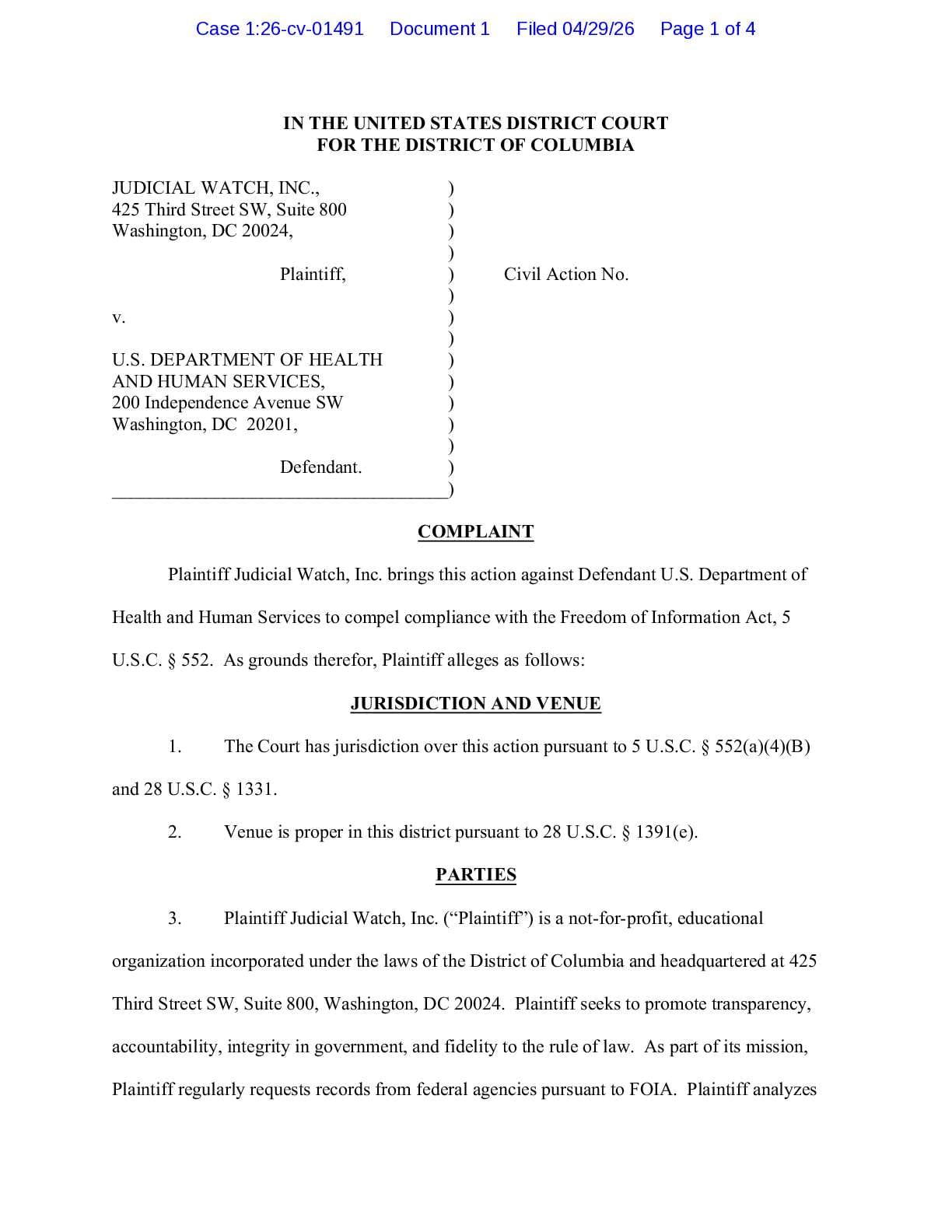 JW v HHS Moore Morens complaint 01491