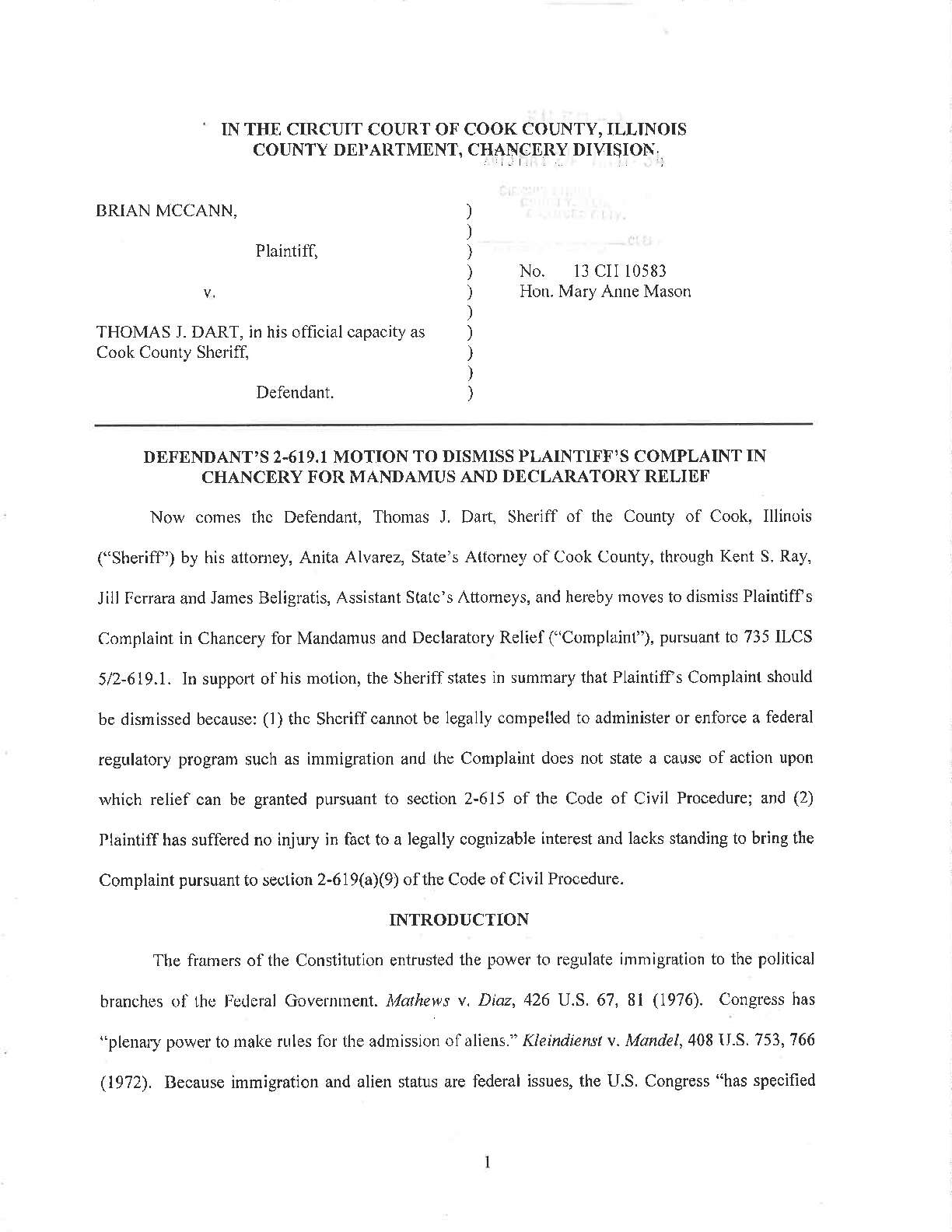 McCann v Dart 152983099-Def-s-Motion-to-Dismiss